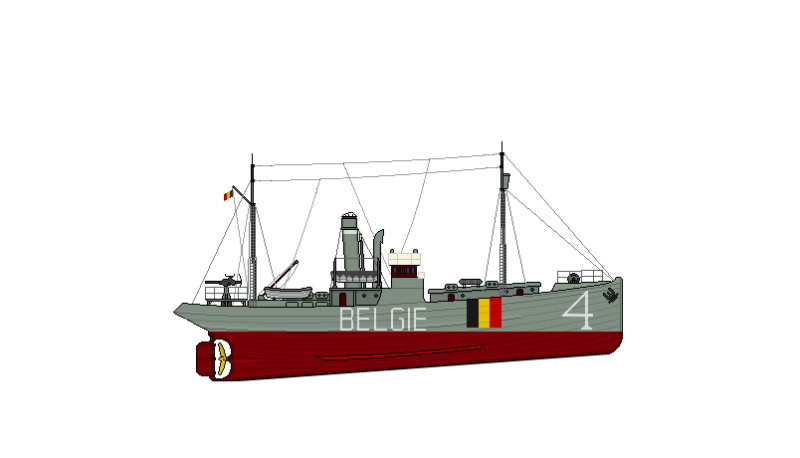 Belgian-Trawler-A4 had huge markings all over it. Here's a representation of the ship.