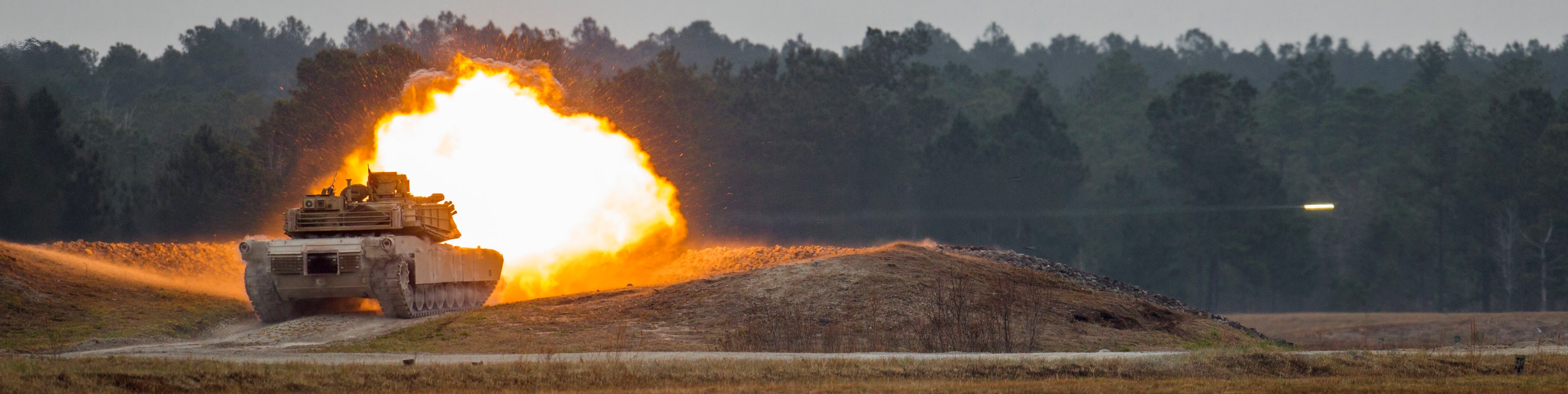 U.S. Marines with Company B, 2nd Tank Battalion, fires a 120mm smoothbore main gun from an M1A1 Abrams Main Battle Tank during a live-fire exercise at Range SR-10, Camp Lejeune, N.C., Jan. 28, 2016. 2nd Tank Battalion conducted marksmanship qualifications during a month-long field exercise. (U.S. Marine Corps photo by Lance Cpl. Judith L. Harter, MCIEAST Combat Camera/Released)